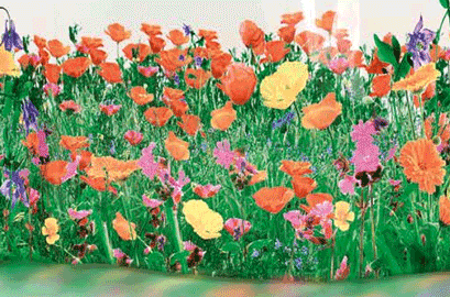 Sichtschutzfolie / Fensterfolie mit Blumen - rote Mohnblume