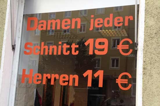 Schaufensterwerbung