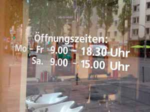 Öffnungszeiten Aufkleber / Schaufensterbeschriftung