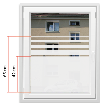 Fensterfolie mit einem auslaufenden Streifenmuster