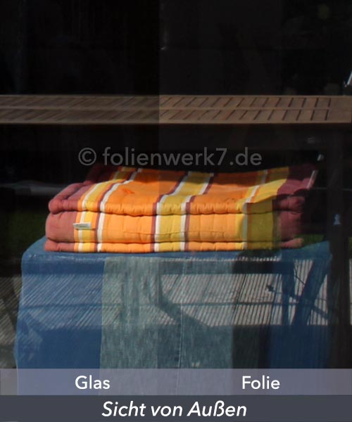 Sonnenschutzfolie leicht, spiegelnd, Außenanwendung