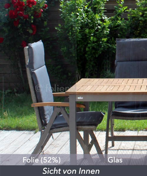 Sonnenschutzfolie leicht, spiegelnd, Außenanwendung