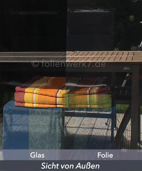 Sonnenschutzfolie mittel, spiegelnd, Außenanwendung
