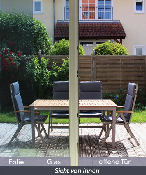 Sonnenschutzfolie mittel, spiegelnd, Außenanwendung