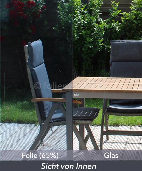 Sonnenschutzfolie mittel, spiegelnd, Außenanwendung