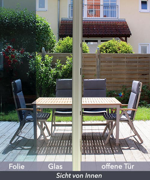 Sonnenschutzfolie stark, spiegelnd, Außenanwendung