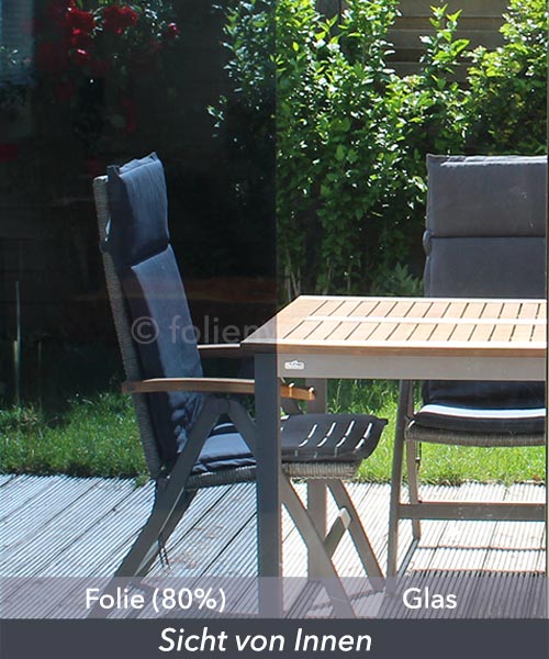 Sonnenschutzfolie stark, spiegelnd, Außenanwendung